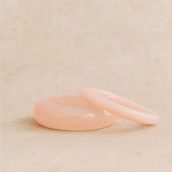 Sézane Luca Ice Pink Resin Bangles Set Of 2 French Chic - Picture 5 of 8